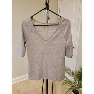 BKE Grey Lightweight 3/4 Sleeve Top